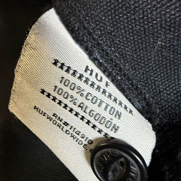 Huf Mfg Co Worldwide Mens Size Medium Button Front Denim Jean Shirt Jacket Black - Picture 9 of 9